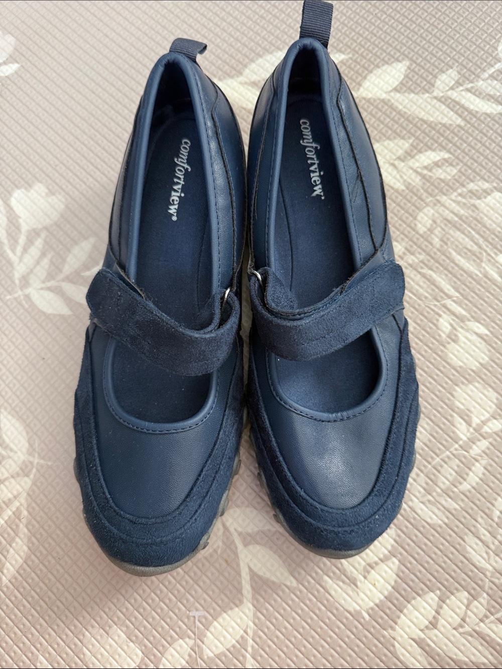 Comfortview Navy Mary Jane Strap Sneaker Women's 9
